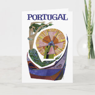 Vintage Airline Portugal Travel Postcard Kort