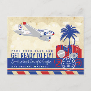 Vintage Airline Travel Spara vykort för datum