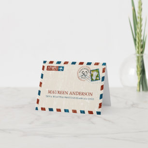 Vintage Airmail Birday Place-kort Kort