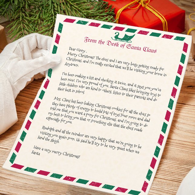 Vintage Airmail jul Brev från Santa (Skapare uppladdad)