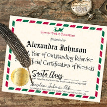 Vintage Airmail Jultomten Nice-certifikat