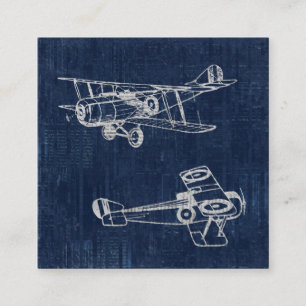 Vintage Airplan Art Newspaper Text & Script Stil Tilläggskort