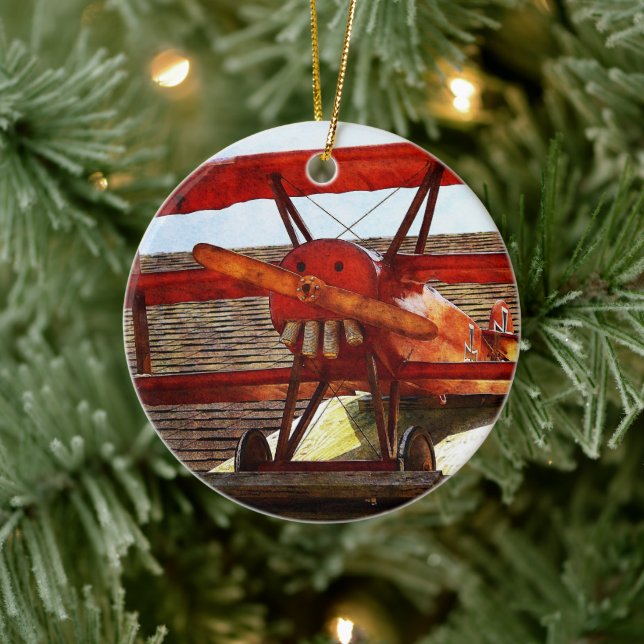 Vintage Airplan av Shirley Taylor Julgransprydnad Keramik (Träd)