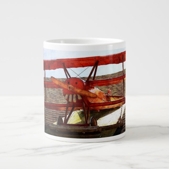 Vintage Airplan av Shirley Taylor Jumbo Mugg (Framsidan)