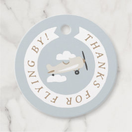 Vintage Airplan Boys Birthday Tack Gåvor Etiketter