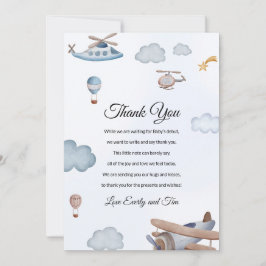 Vintage Airplan Cloures Baby Shower Tack för ditt Inbjudningar
