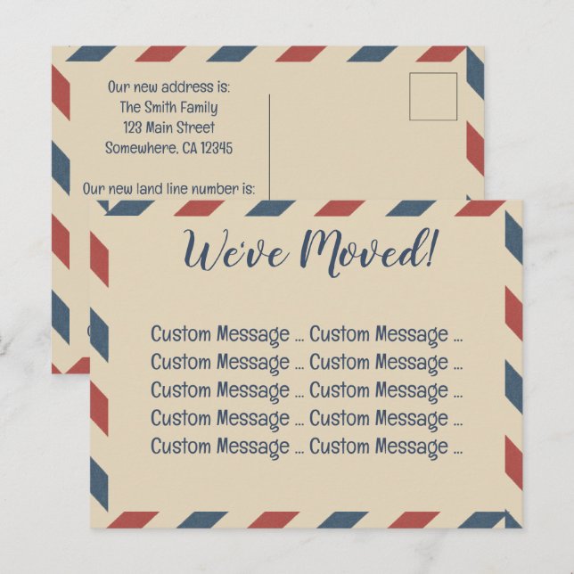 Vintage Airpostränder, Resebranschen Vykort (Fram/baksida)