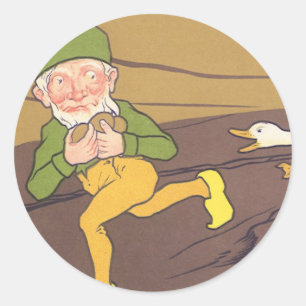 Vintage Aisopos Fabel Gås som lagt det gyllene ägg Runt Klistermärke