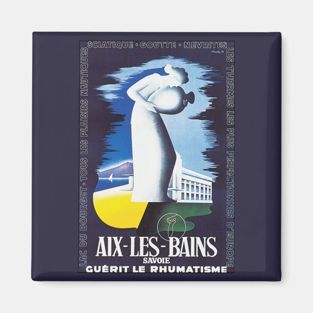 Vintage Aix-Les-Bains Magnet (Framsidan)
