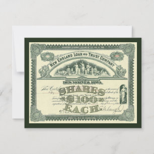 Vintage aktiekapitalcertifikat affärsfinans