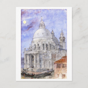 Vintage akvarell av Santa Maria Della Salute Vykort