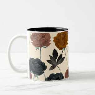 Vintage akvarell Djärvt höstblommor Två-Tonad Mugg