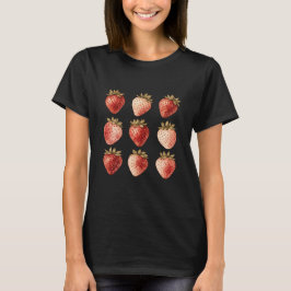 Vintage akvarell jordgubbs-grafisk t-shirt