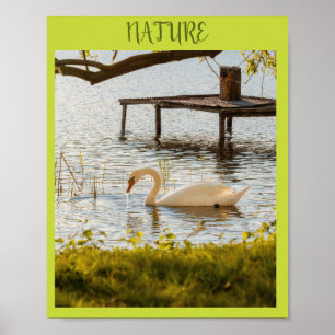 Vintage akvarelland i naturen Canvas Art Poster