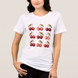 Vintage akvarellkörsbär grafisk t-shirt