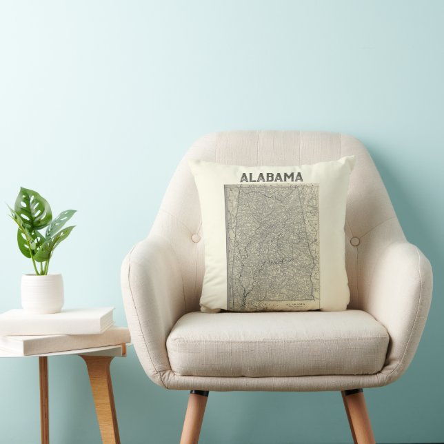 Vintage Alabama Karta Pillow Kudde (Stol)