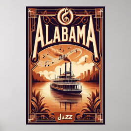 Vintage Alabama Riverboat Poster