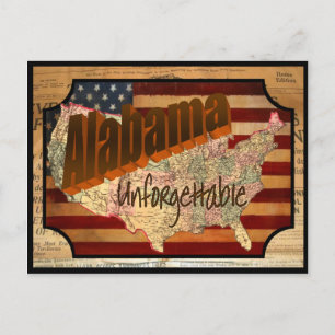 Vintage Alabama State Old Postcard Vykort