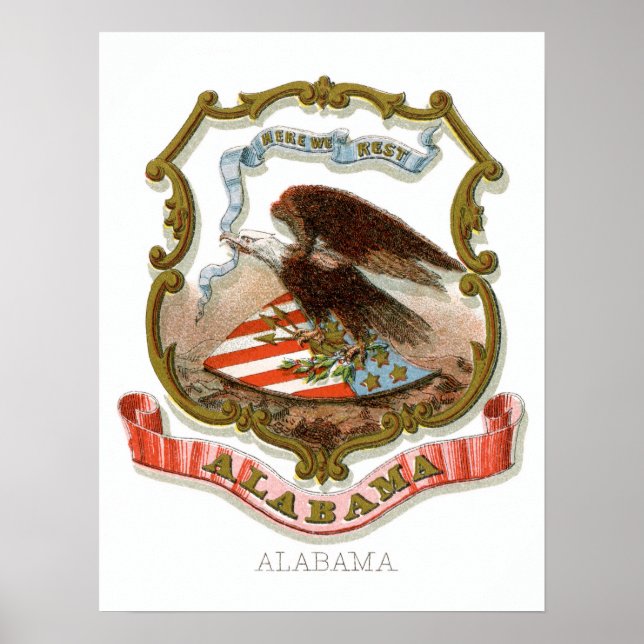 Vintage Alabama-staten Jackar Arm Poster (Framsidan)