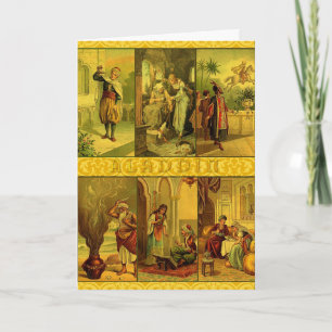 Vintage Aladdin julklapp Helgkort