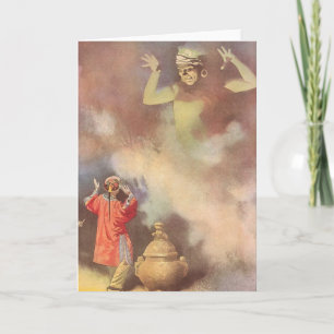 Vintage Aladdin och Lamp Genie, Godwin Kort