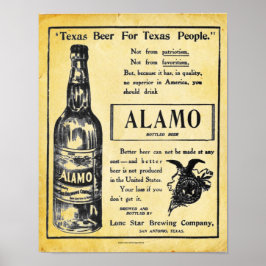 Vintage Alamo Beer Poster Skriv ut