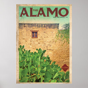 Vintage Alamo Travel Poster