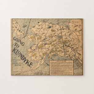 Vintage Alaska Board Game Karta (1897) Pussel