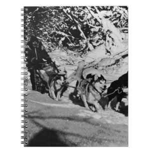 Vintage Alaska eskimo Malamute sled tävla 1970 Anteckningsbok