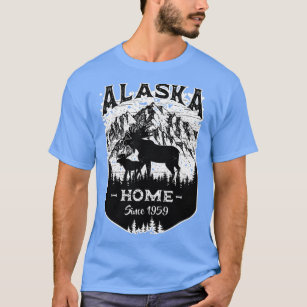 Vintage Alaska Home Moose i Vilden T Shirt