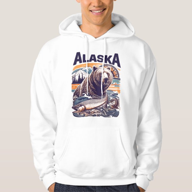Vintage Alaska Nature Hoodie (Framsida)