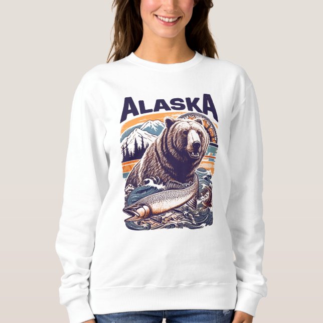 Vintage Alaska Nature T Shirt (Framsida)