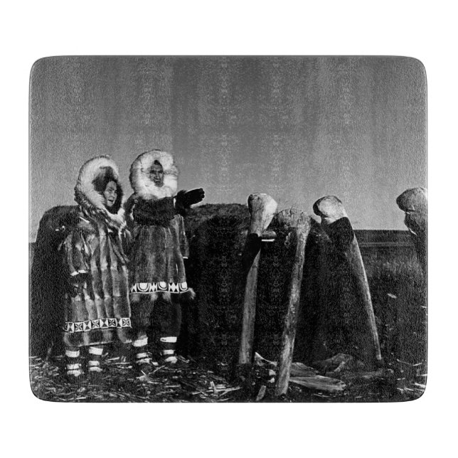 Vintage Alaska Päls clad eskimo arktisk sod igloo (Framsidan)