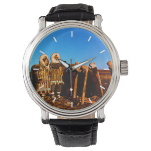 Vintage Alaska Päls clad eskimo arktisk sod igloo Armbandsur