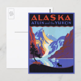 Vintage Alaska-resemål, Atlin och Yukon Vykort
