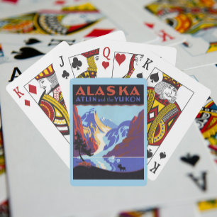 Vintage Alaska-resemalj, Atlin och Yukon Spel Kort