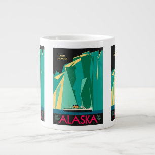 Vintage Alaska resemålning affischkonst, Taku Glac Jumbo Mugg
