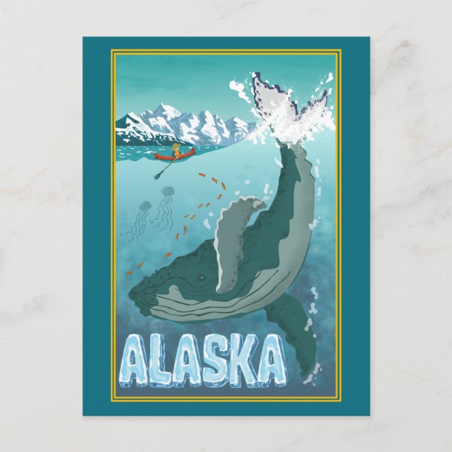 Vintage Alaska-resevykort Vykort (Framsida)