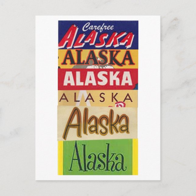 Vintage Alaska Travel Poster-vykort Vykort (Framsida)