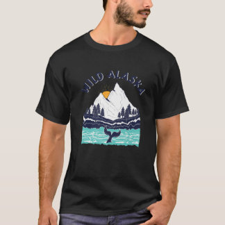 Vintage Alaska Wild Landscape Humpback Whale T Shirt