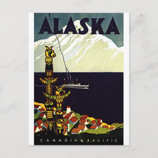 Vintage Alaskla Logotyp Vykort
