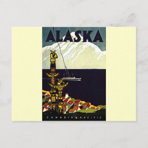 Vintage Alaskla Logotyp Vykort