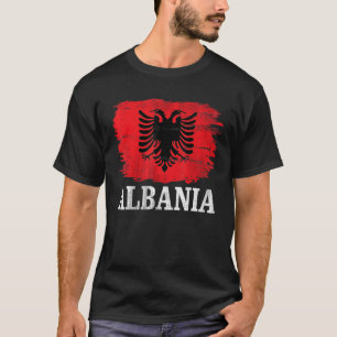 Vintage Albanien Flagga För Albaner T Shirt