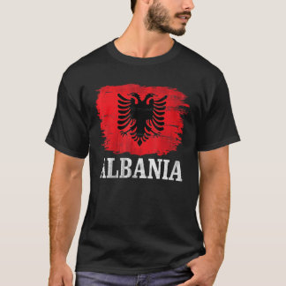 Vintage Albanien Flagga för albanska T Shirt