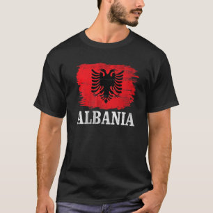 Vintage Albanien Flagga för albanska T Shirt