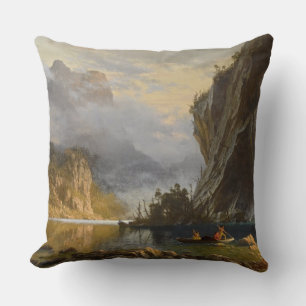 Vintage Albert Bierstadt Indians Spear Fishing Kudde