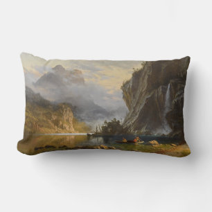 Vintage Albert Bierstadt Indians Spear Fishing Lumbarkudde