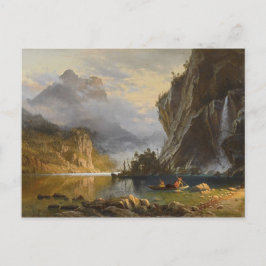 Vintage Albert Bierstadt Indians Spear Fishing Vykort