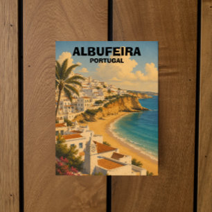 Vintage Albufeira Portugal Algarve Resa Vykort