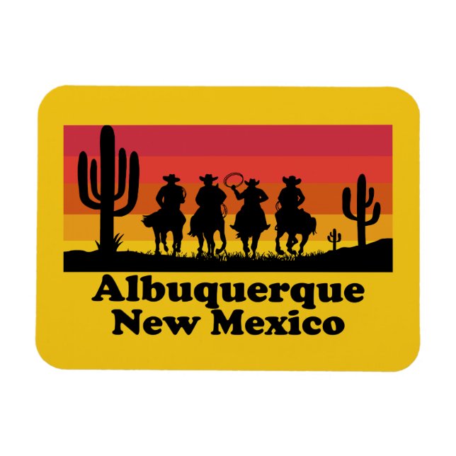 Vintage Albuquerque New mexico Magnet (Horisontell)